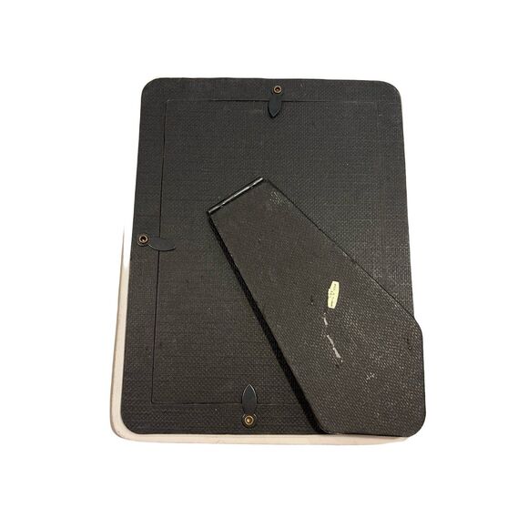 Vtg Ceramic Victorian Rose 8.75x6.75 Photo Frame Oval Inset Tabletop White - Picture 2 of 9